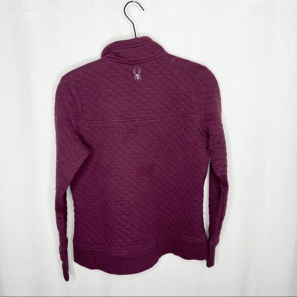 SPYDER / maroon diamond quilted pullover jacket / M - Picture 2 of 8